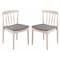 Flash Furniture Chester Solid Wood Antique Wht Dining Chairs w/Curved Spindle Backrests and Beige Vinyl Seats, 2PK 2-XU-DG-W0359-ANTWHT-GG - alternate 1